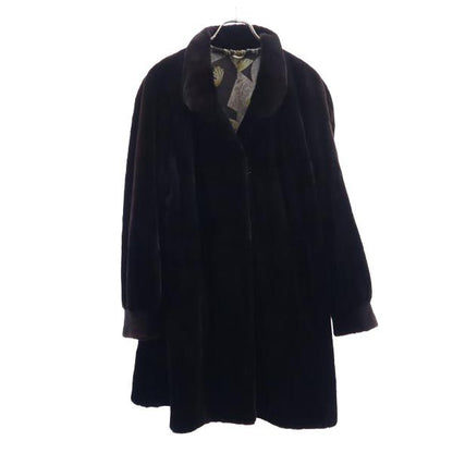 SAGA MINK Real Fur Coat Dark Brown