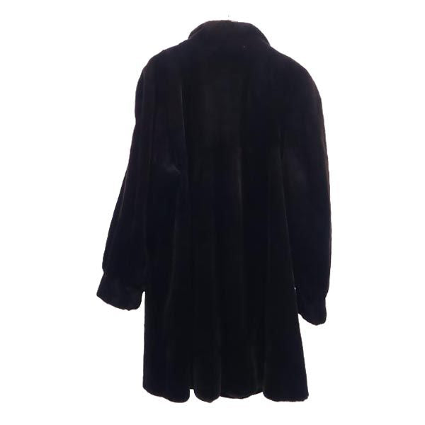 SAGA MINK Real Fur Coat Dark Brown