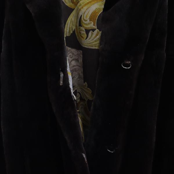 SAGA MINK Real Fur Coat Dark Brown
