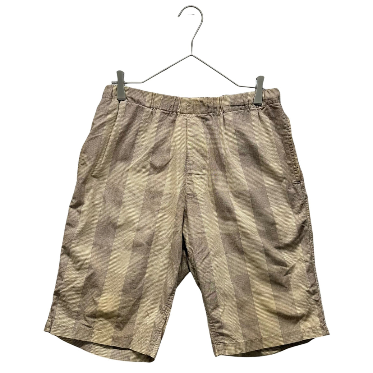 GOODENOUGH 90s Back GE Print Check Easy Shorts Brown Size M