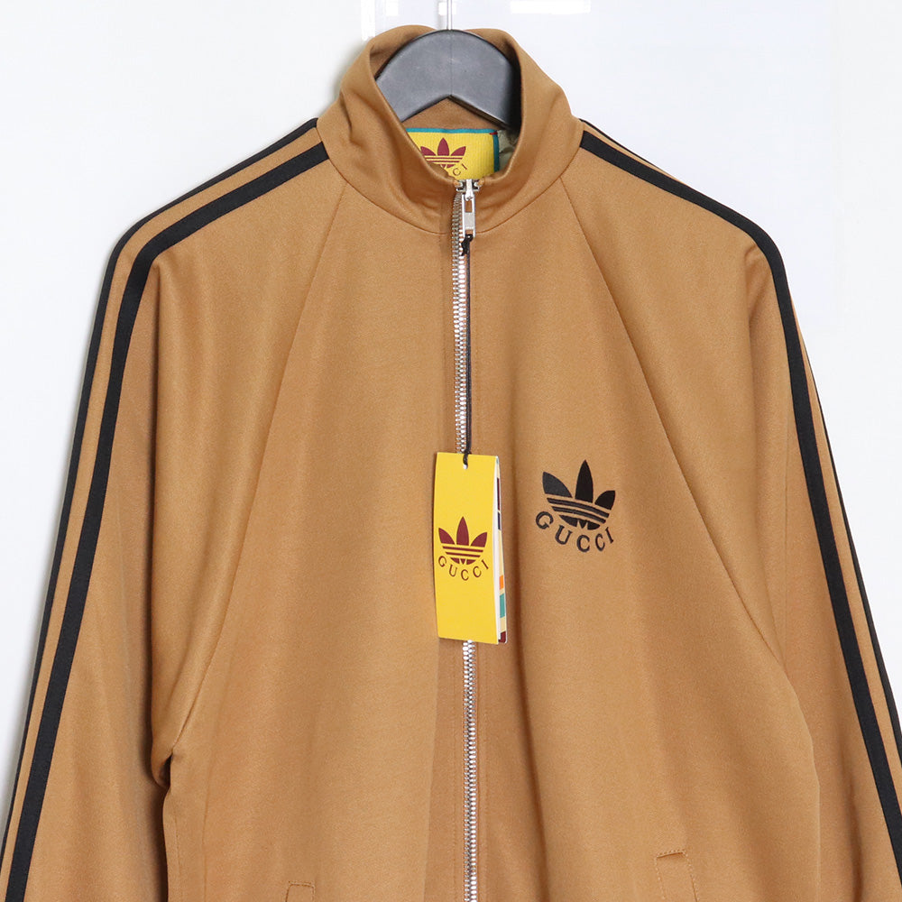 GUCCI × ADIDAS Cotton Jersey Track Jacket Brown Size S