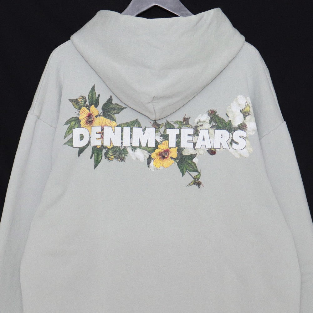 DENIM TEARS Printed Hoodie Blue Size XL