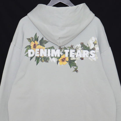 DENIM TEARS Printed Hoodie Blue Size XL