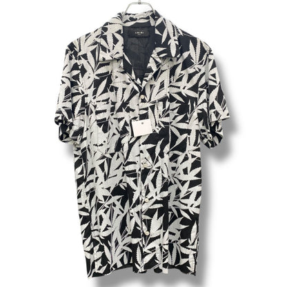 AMIRI Leaf Tencel SS Aloha Shirt Black White Size S