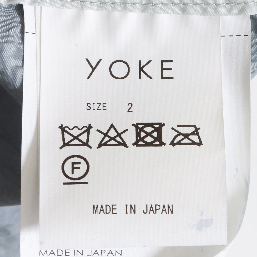 YOKE 23SS Spray Printed Nylon Snow Parka Blue Size 2