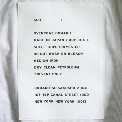 OVERCOAT BY OMARU SEISAKUSHO Raglan Coat Black Size 1
