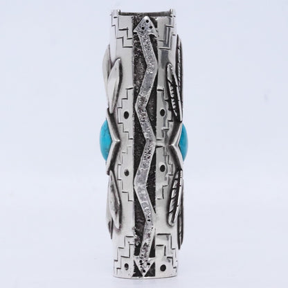 LARRY SMITH Navajo Turquoise Lighter Case Silver Size F