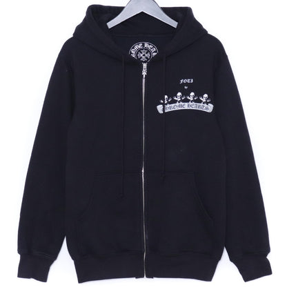 CHROME HEARTS Old Foti Zip Up Hoodie Black Size S