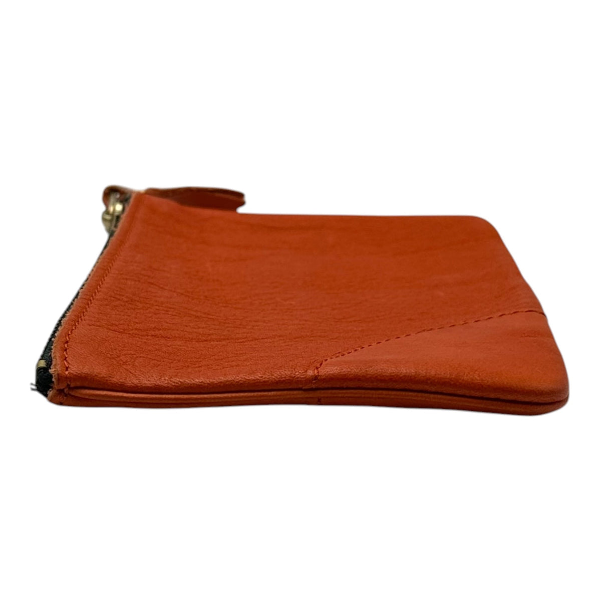 COMME des GARCONS Washed Leather Zip Wallet Orange Size FREE