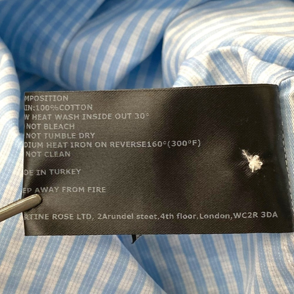 MARTINE ROSE 22SS Tuck Neck S/S Shirt Light Blue Size S
