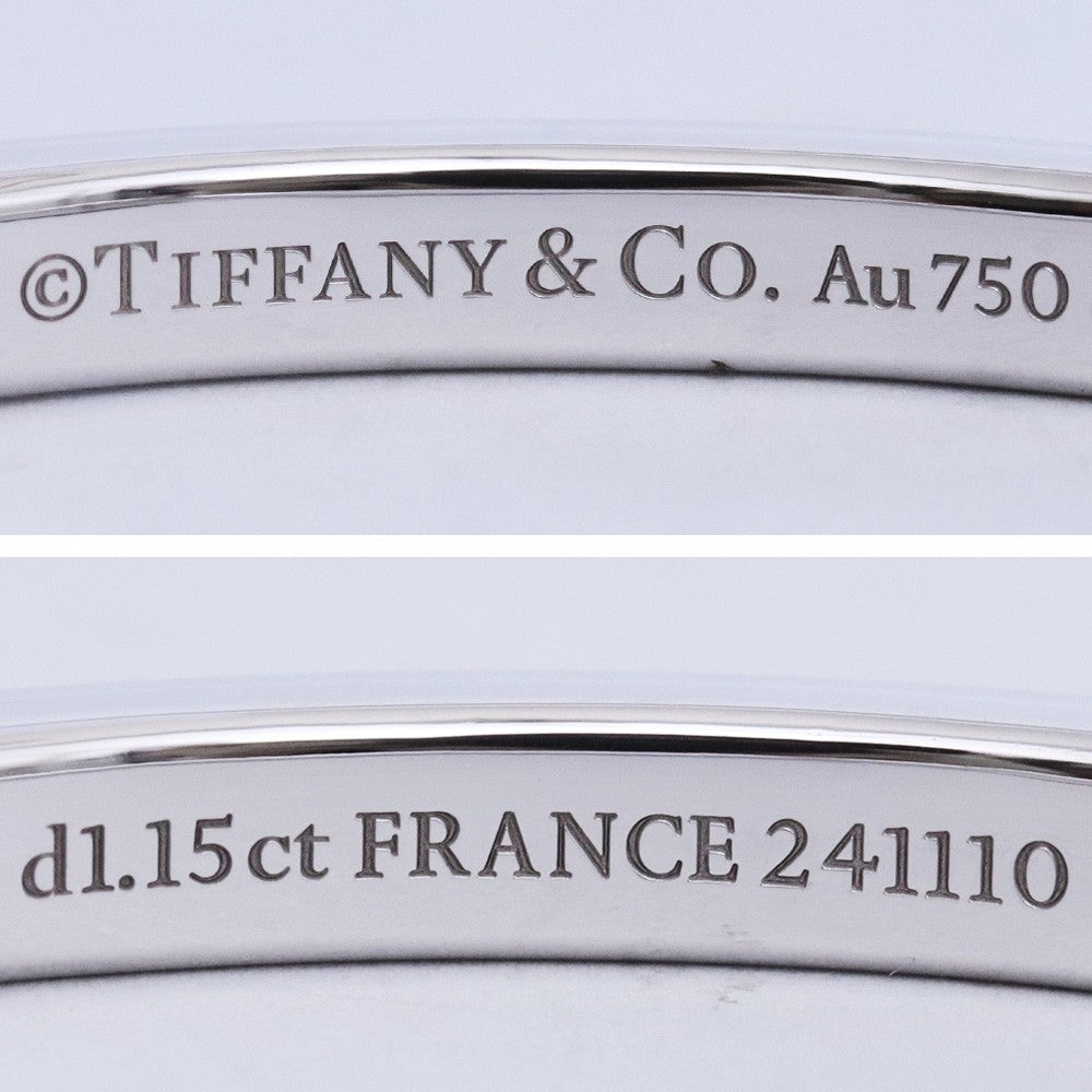 TIFFANY&CO. Narrow Bangle Half Pave 18K WG Size ONE SIZE