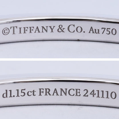 TIFFANY&CO. Narrow Bangle Half Pave 18K WG Size ONE SIZE