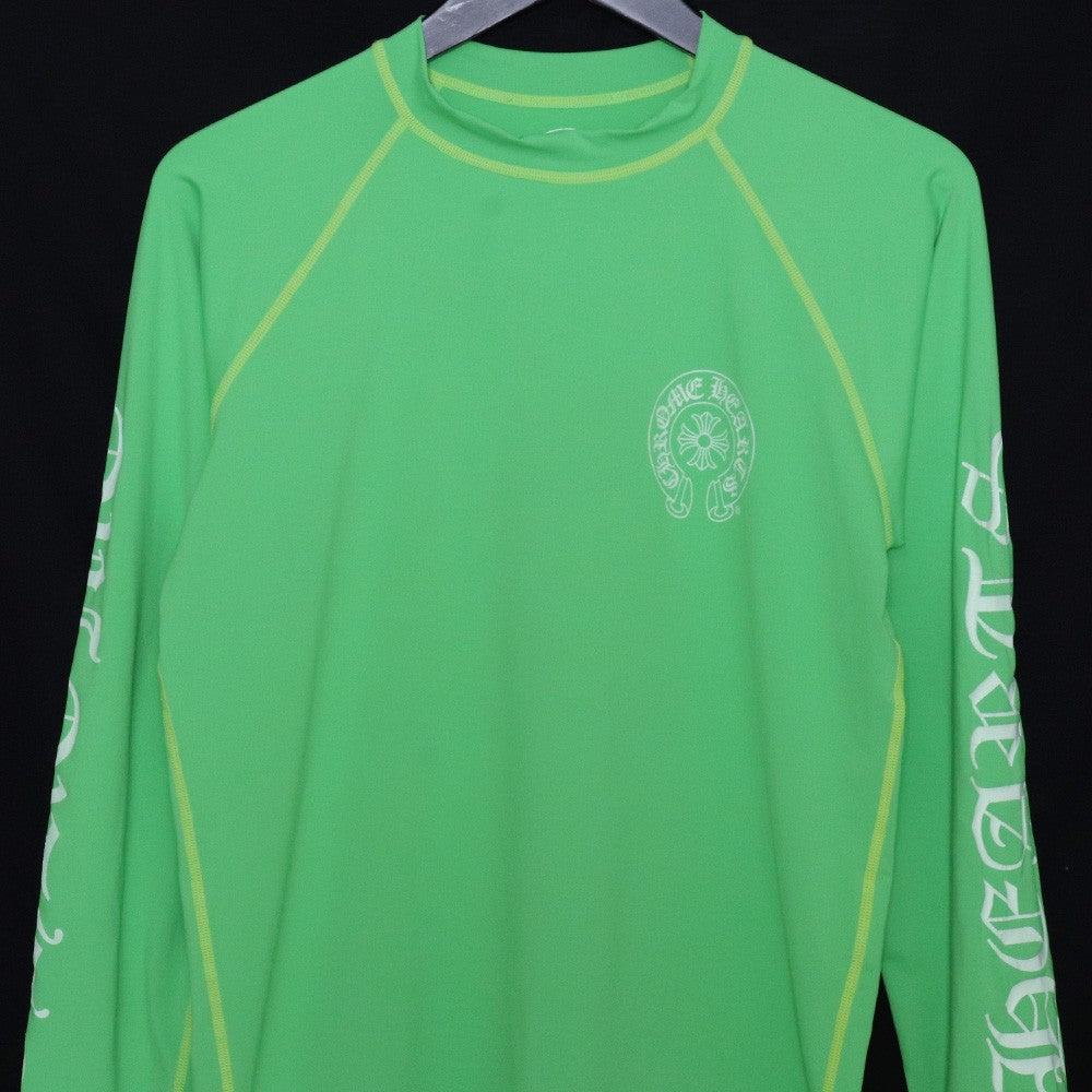Chrome Hearts Green Side CH Logo Print Rush Guard Size M