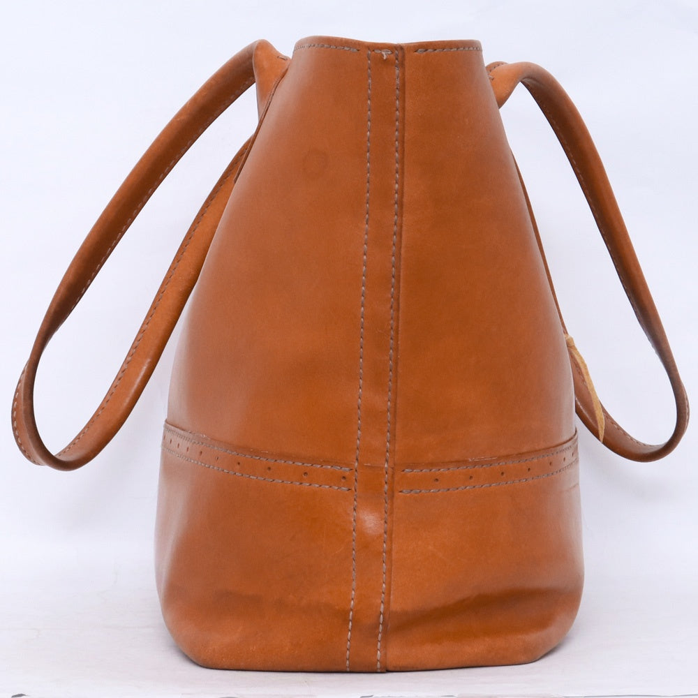 TARO WASHIMI Leather Concho Tote Bag Brown Size F