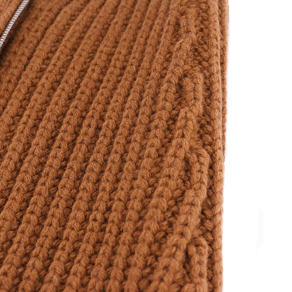 DRIES VAN NOTEN 25AW Zip-Up Scarf Brown Size ONE