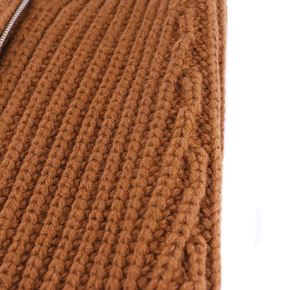 DRIES VAN NOTEN 25AW Zip-Up Scarf Brown Size ONE