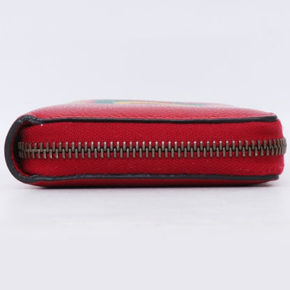 Gucci Vintage Logo Print Red Zip-Around Wallet Size F