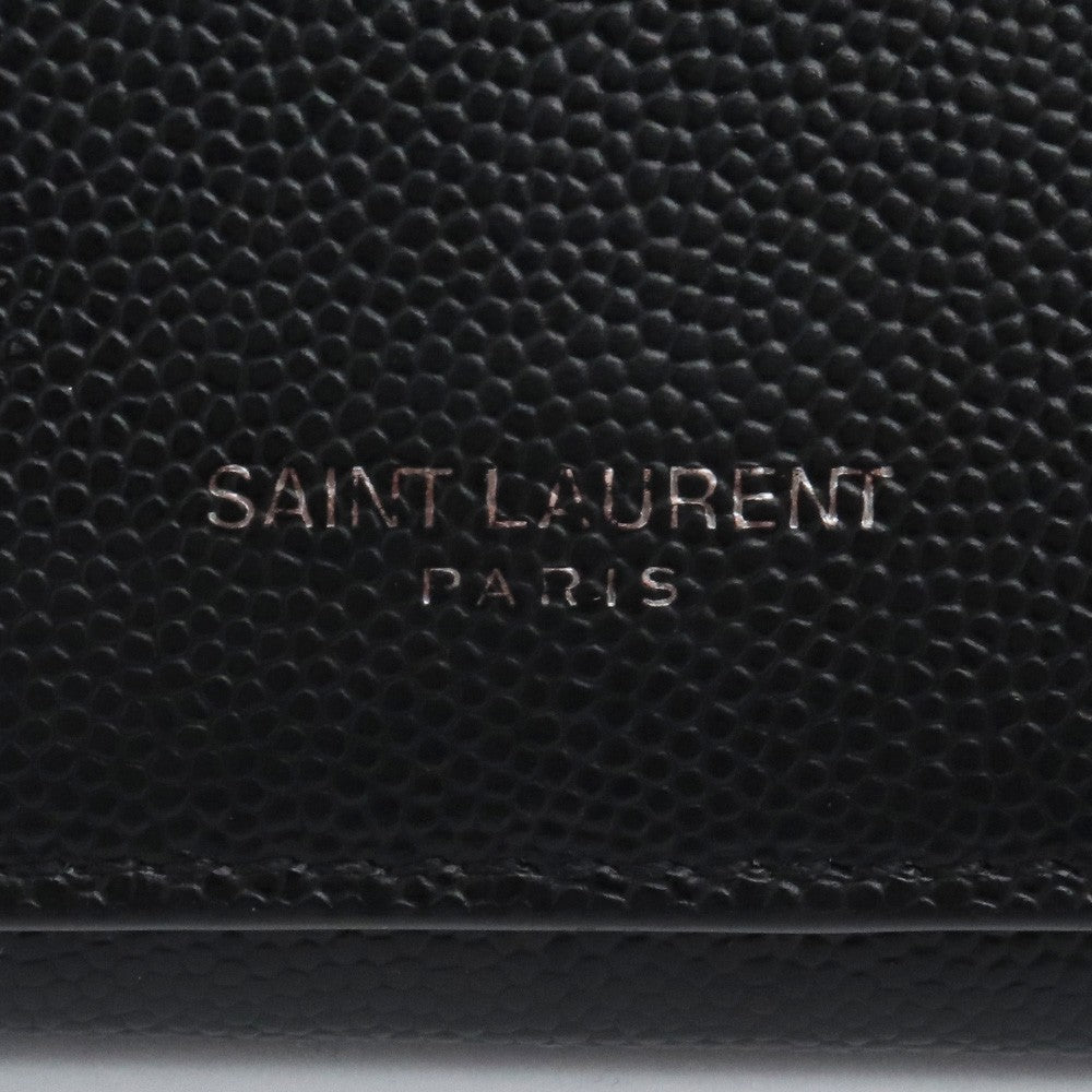 SAINT LAURENT PARIS 6-Ring Leather Key Case Black Size F