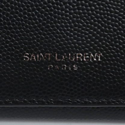 SAINT LAURENT PARIS 6-Ring Leather Key Case Black Size F