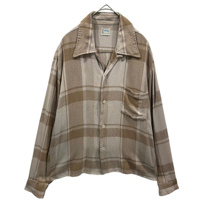 TOWNCRAFT Plus 60s Ombre Check Rayon Collar Shirt Size M