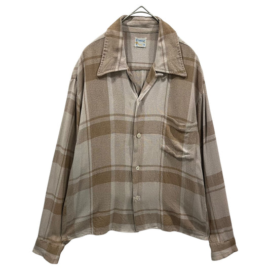 TOWNCRAFT Plus 60s Ombre Check Rayon Collar Shirt Size M