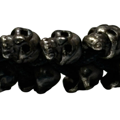 M COHEN Brass Skull Bracelet Black
