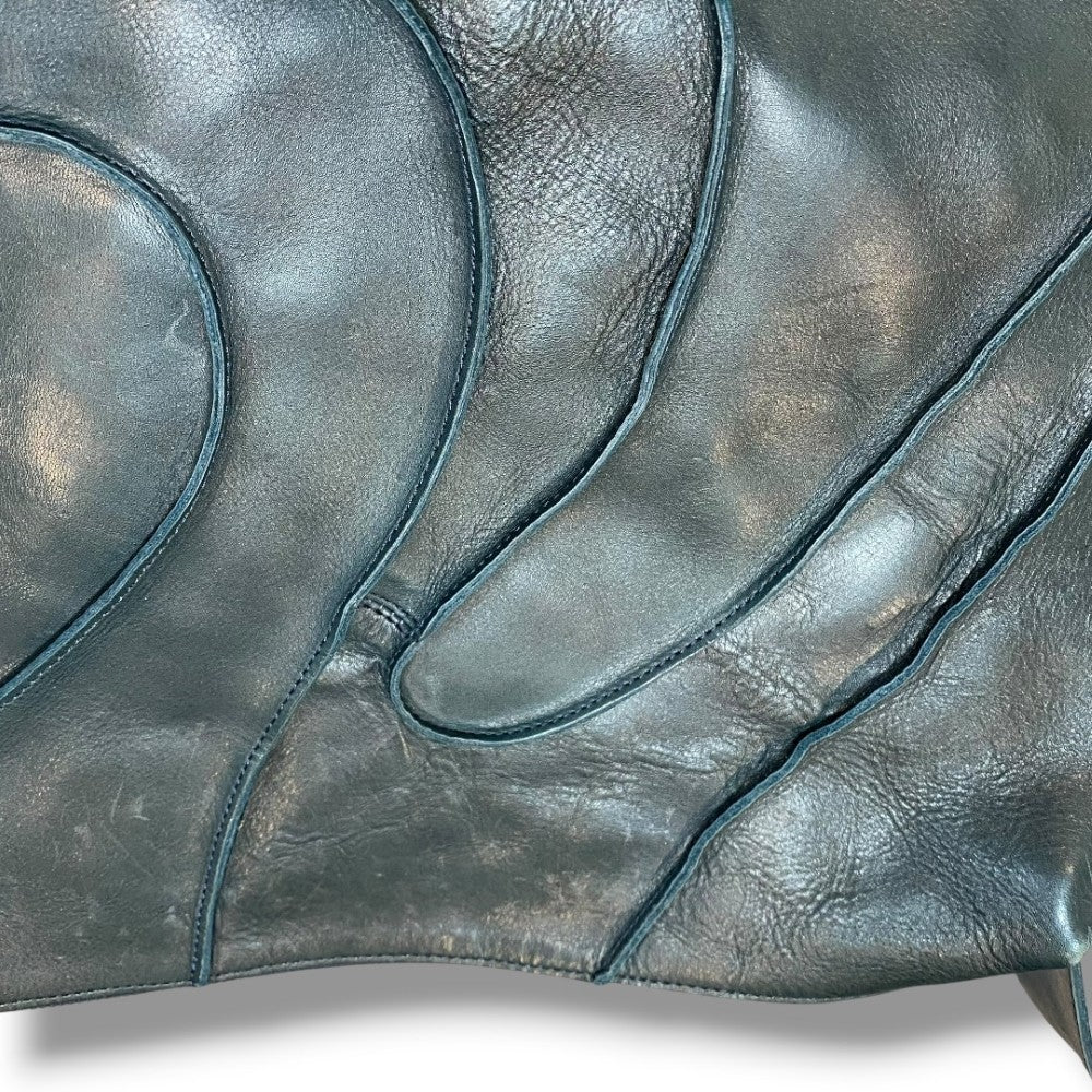JURGEN LEHL Leather Shoulder Bag Dark Green Size F