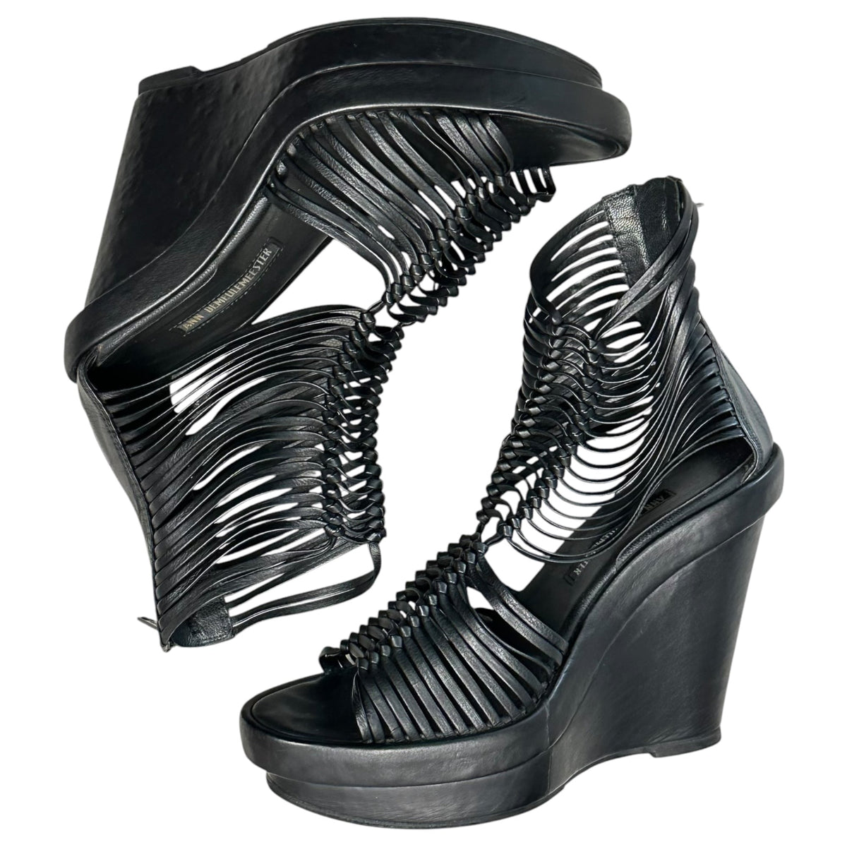 ANN DEMEULEMEESTER 12SS Wedge Sole Leather Sandals Size 37