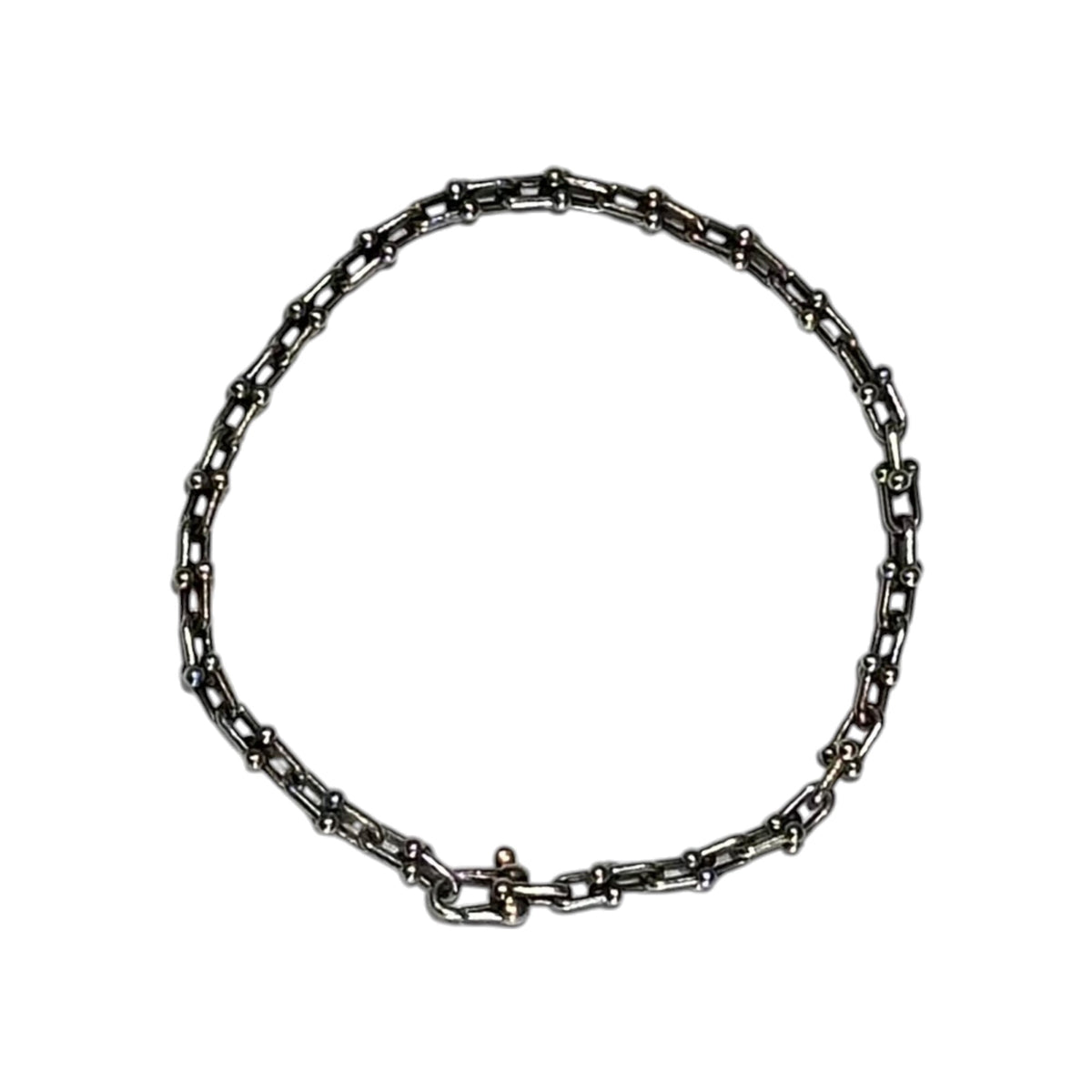 TIFFANY & CO. Hardware Micro Link Silver Bracelet Size MICRO