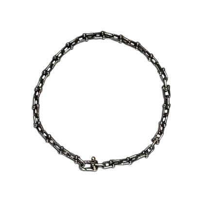 TIFFANY & CO. Hardware Micro Link Silver Bracelet Size MICRO
