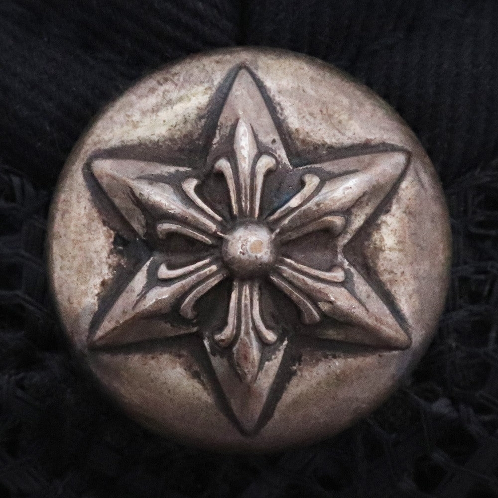 CHROME HEARTS Three Star Leather Patch Cap Black Size F