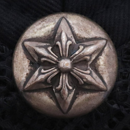 CHROME HEARTS Three Star Leather Patch Cap Black Size F