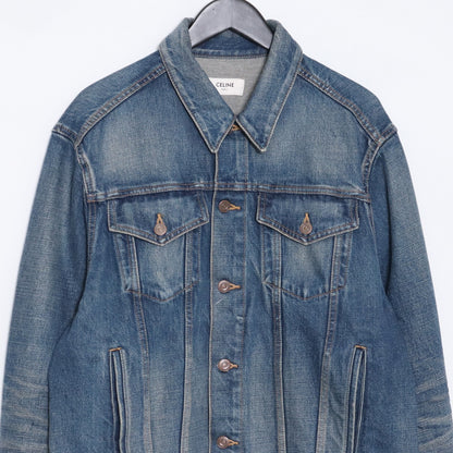 CELINE 22AW BOY DOLL Union Wash Denim Jacket Indigo Size XS