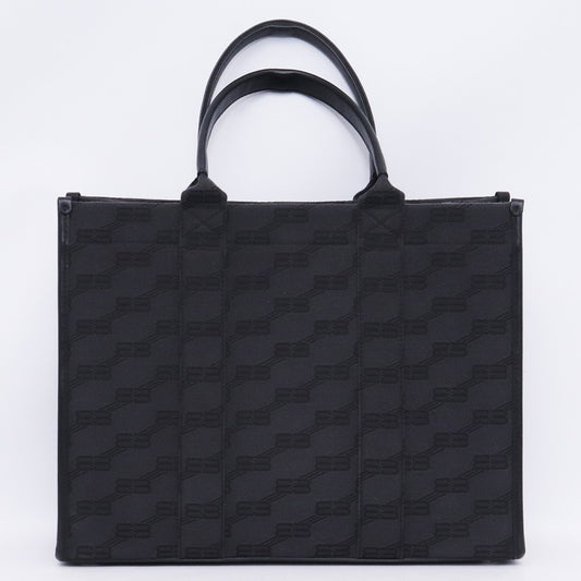 BALENCIAGA BB Logo Hardware 2-Way Tote Bag Black Size F