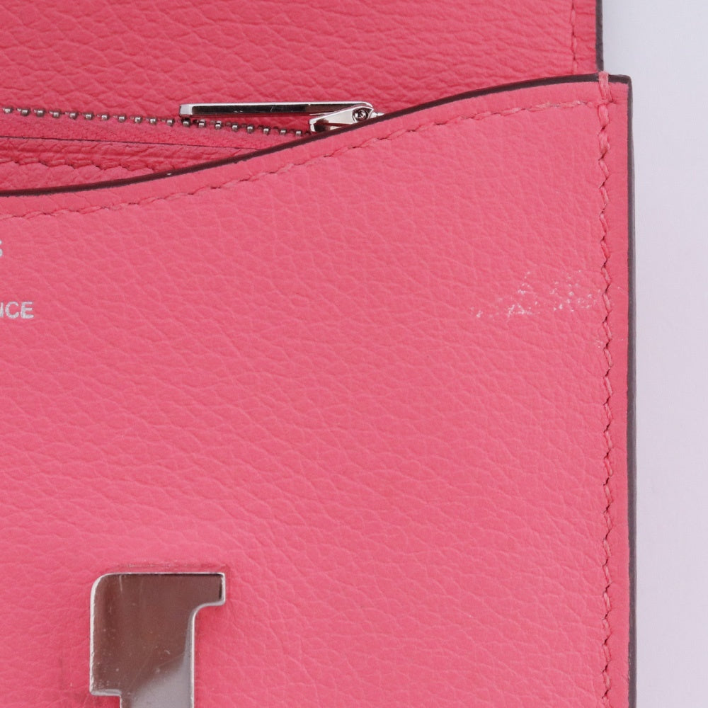 Hermes Constance Slim Wallet Bag Pink Size F