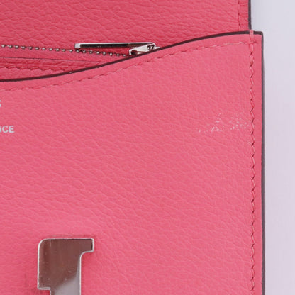 Hermes Constance Slim Wallet Bag Pink Size F