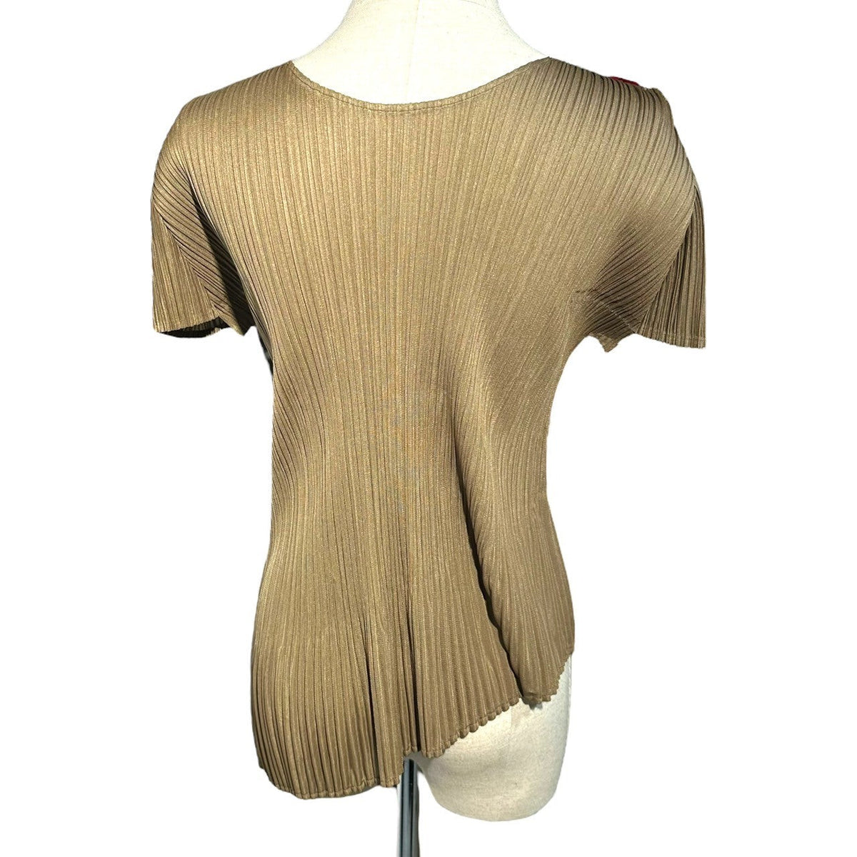 PLEATS PLEASE Asymmetrical Pleats T-Shirt Khaki Size 3