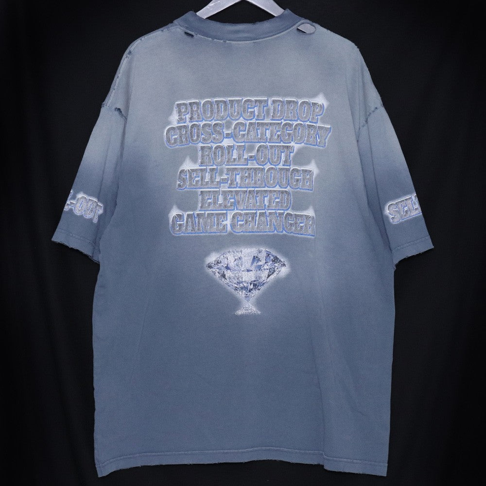 BALENCIAGA 24SS See Now Buy Now T-Shirt Blue Size XL