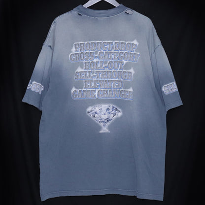 BALENCIAGA 24SS See Now Buy Now T-Shirt Blue Size XL