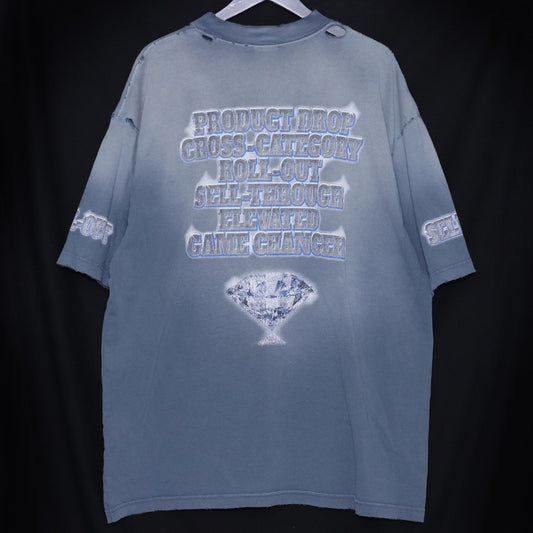 BALENCIAGA 24SS See Now Buy Now T-Shirt Blue Size XL