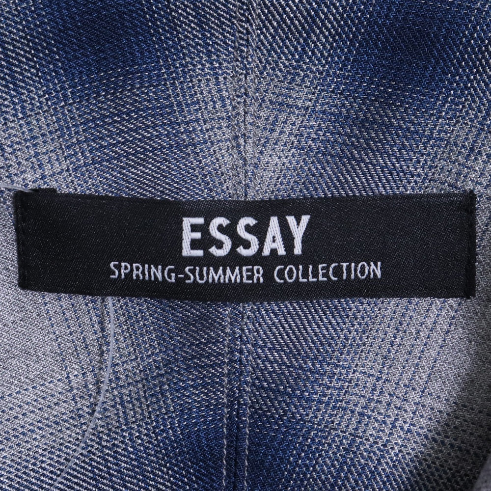 ESSAY 25SS Shadow Check Open Collar Shirt Blue Size 2