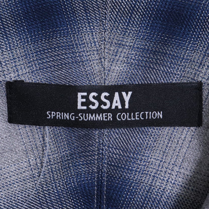 ESSAY 25SS Shadow Check Open Collar Shirt Blue Size 2