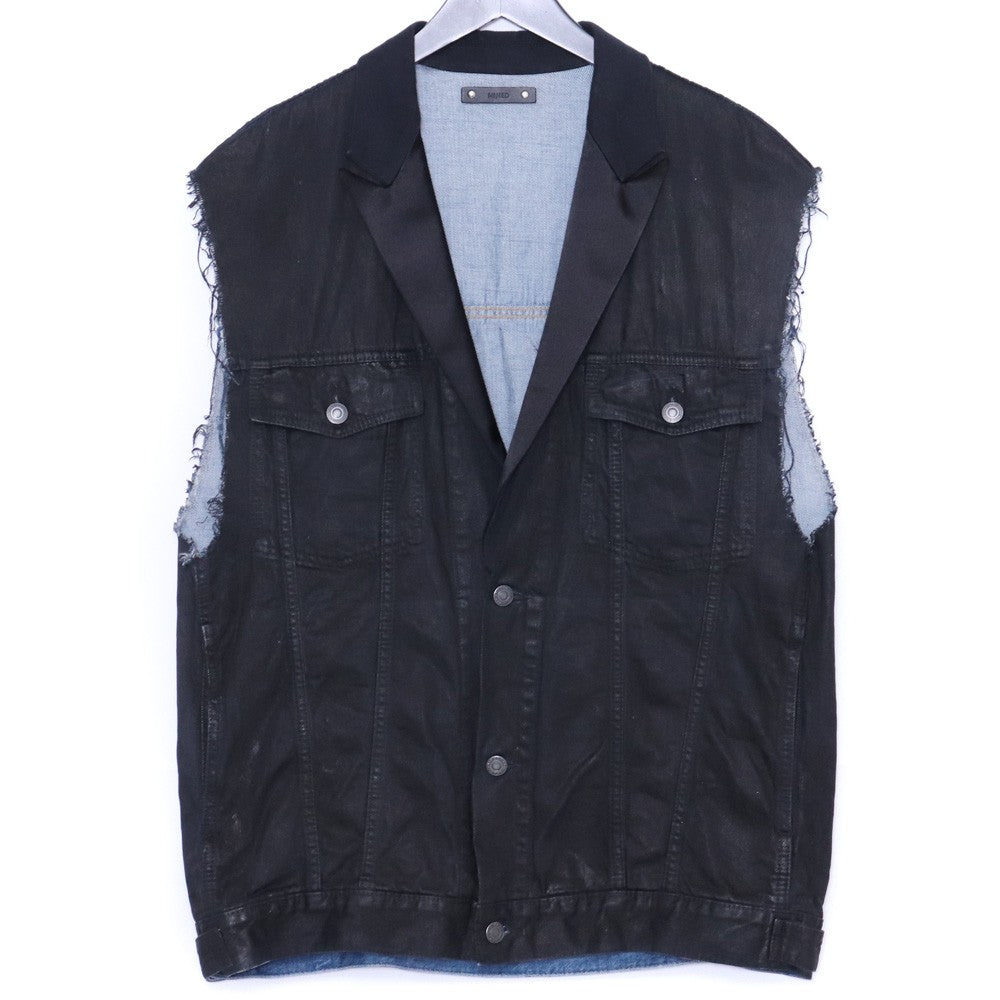 MINEDENIM B.Covered Denim Tuxedo Gilet Black Size 2
