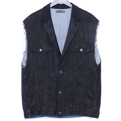 MINEDENIM B.Covered Denim Tuxedo Gilet Black Size 2