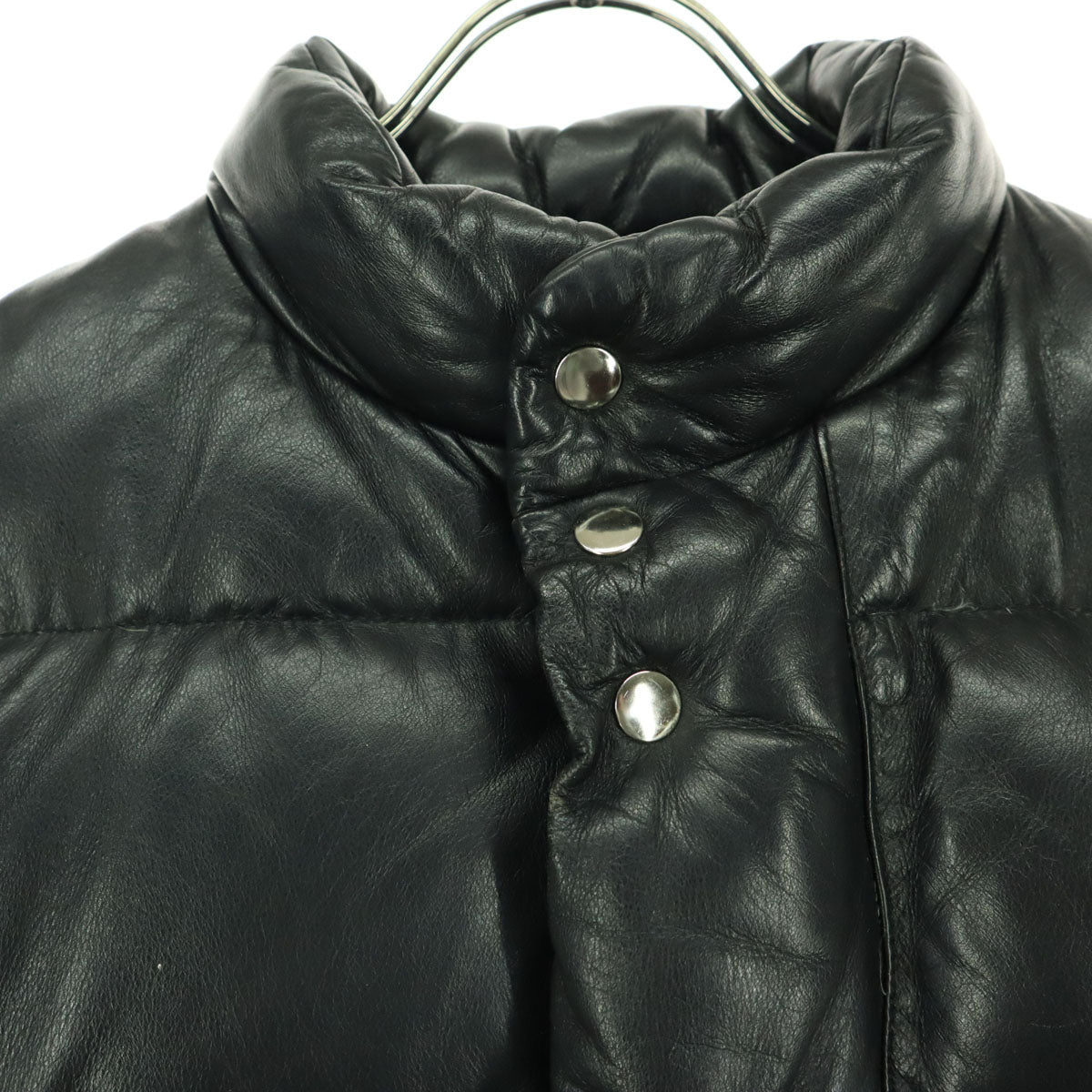 Freedom Leather Cowhide Down Jacket Black Size 38