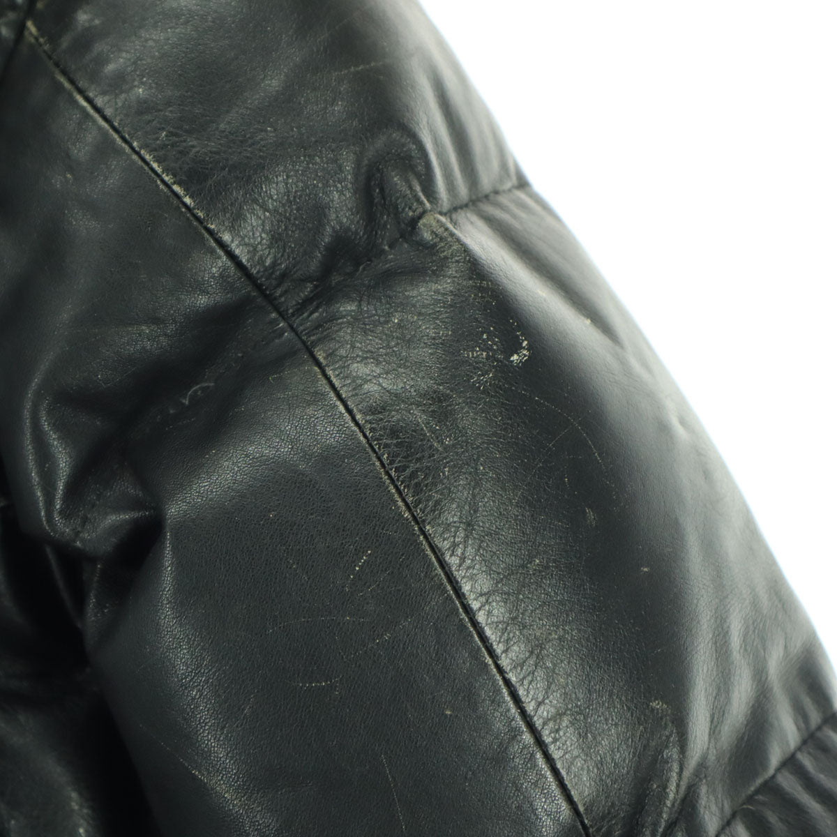 Freedom Leather Cowhide Down Jacket Black Size 38