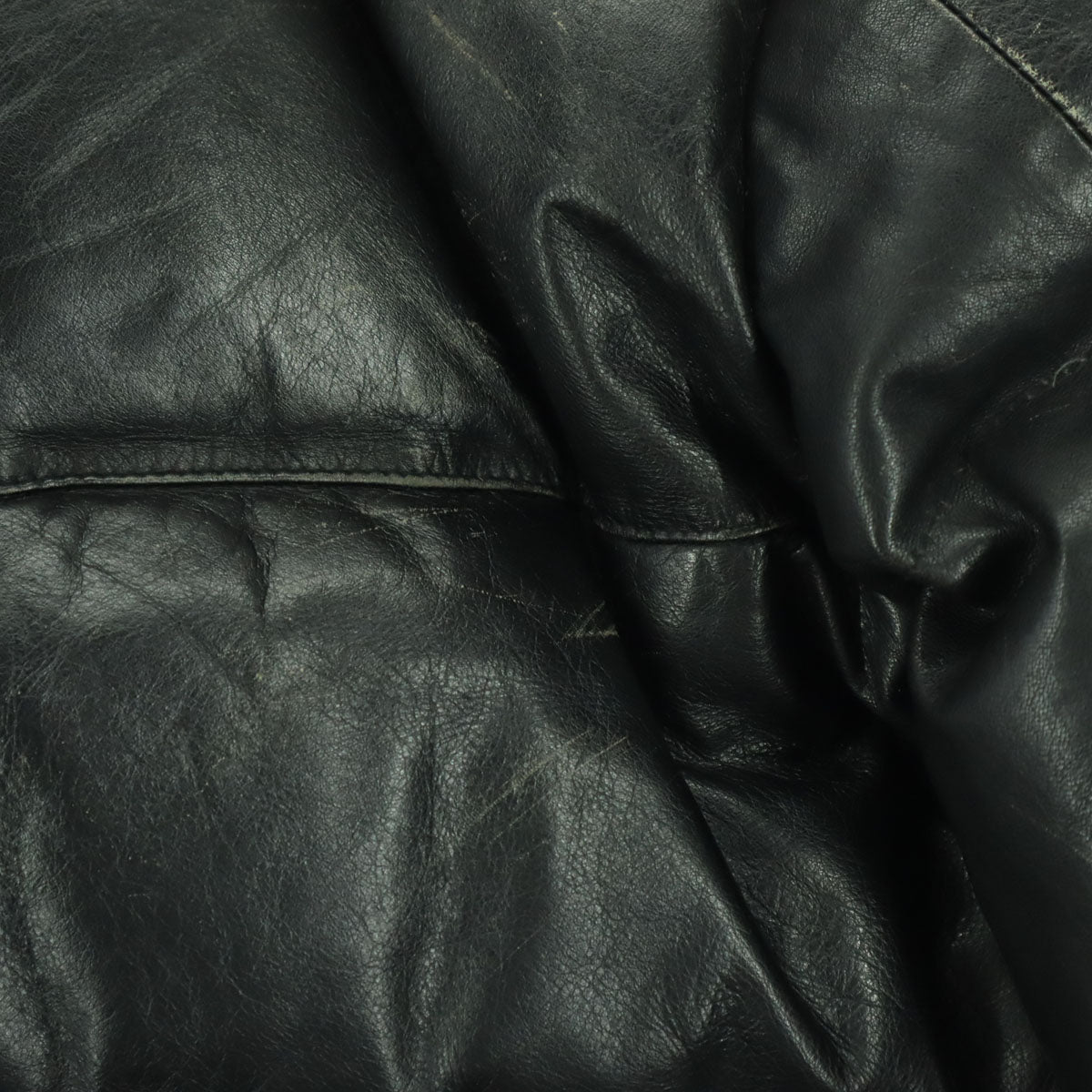 Freedom Leather Cowhide Down Jacket Black Size 38