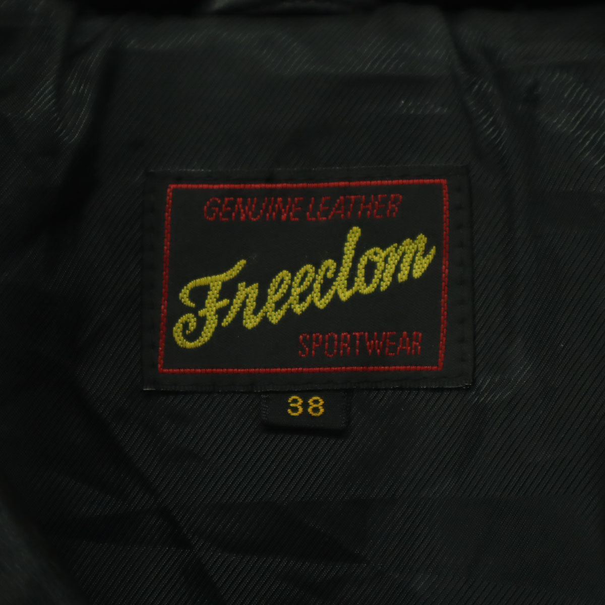 Freedom Leather Cowhide Down Jacket Black Size 38
