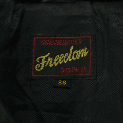 Freedom Leather Cowhide Down Jacket Black Size 38