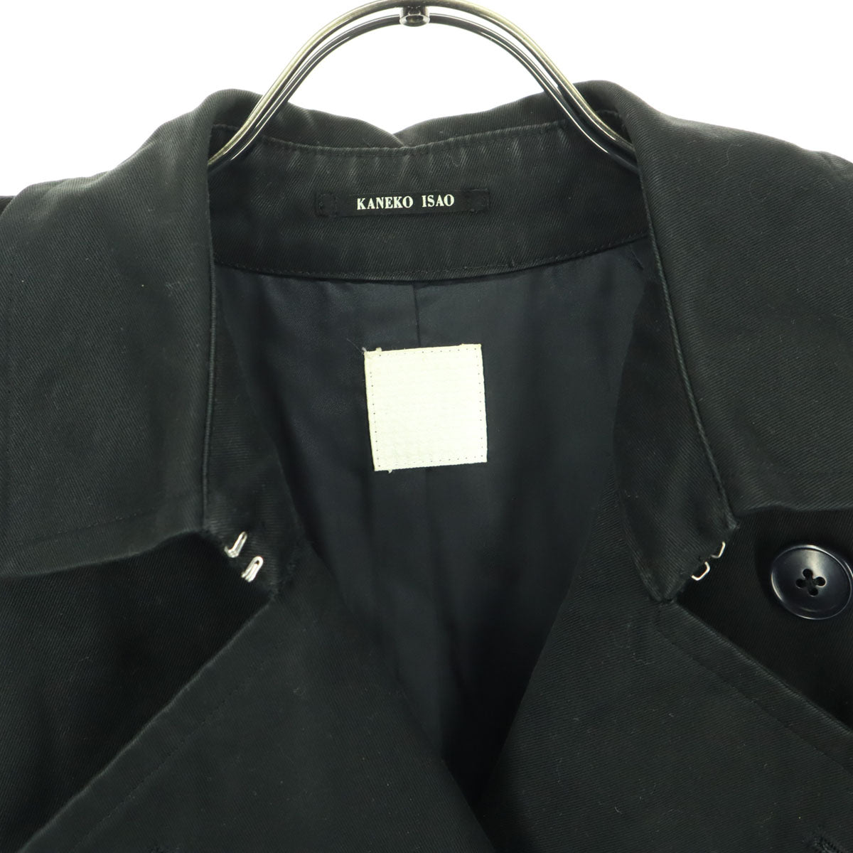 KANEKO ISAO Long Sleeve Trench Coat Black